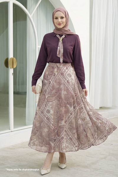 InStyle Modal Plum Yoryo Set with Scarf