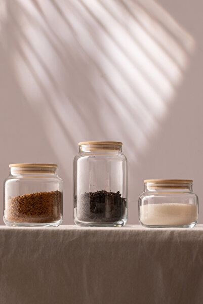 Rakle Basic 3-Piece Glass Jar Set 970 Cc/ 635 Cc/ 430 Cc
