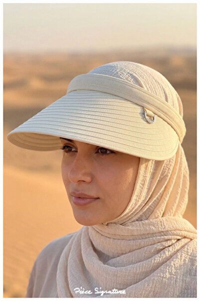 PIECE SIGNATURE 100% Polyester, Luxury Quality Crown-Shaped Visor Hat for Wom...