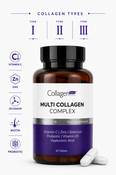 Collagen Forte Platinum Multi Kolajen Komplex, Probiyotik & Multivitamin 1500...