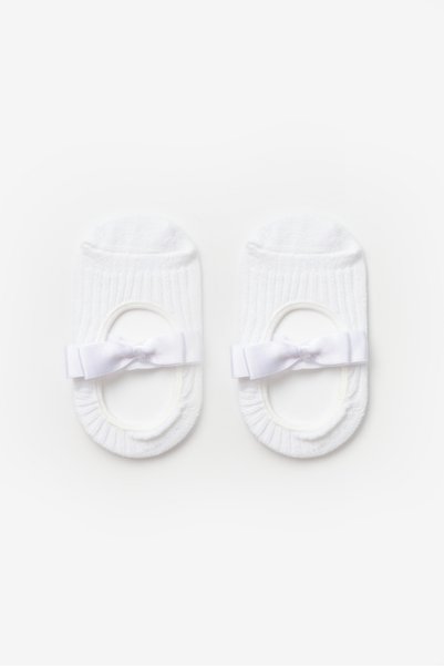 Le Mabelle White Bowknot Girls' Ballerina Socks