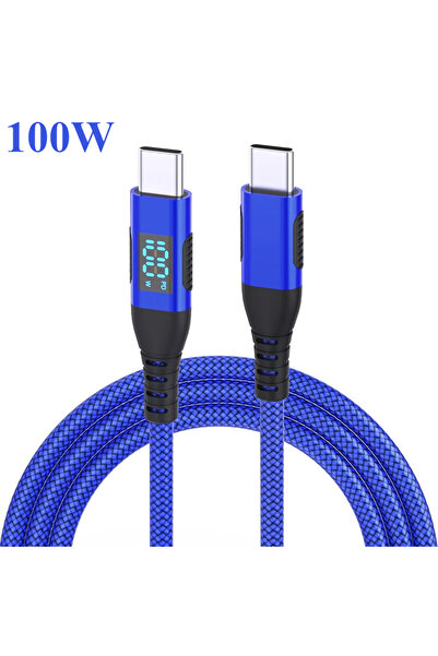 Choice13 كابل USB إلى Type C بطول 3 أمتار، أزرق، 100 واط، عالي الجودة، شحن سر...
