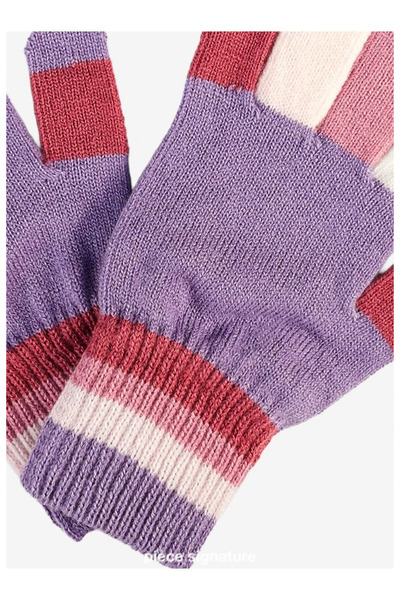 PIECE SIGNATURE 100% acrilic, material elastic și mănuși colorate pentru fete...
