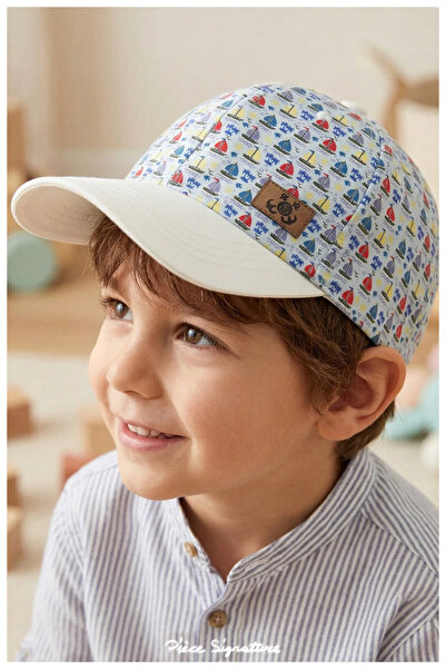 PIECE SIGNATURE 100% Cotton, Printed Sun Hat for Boys (Ages 4-8) (Size 52 cm)