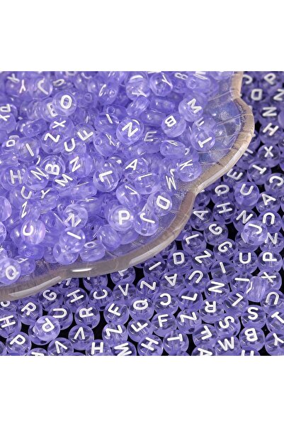 Choice 300PCS WWPJ165 100/300/500Pcs Round Acrylic Light Purple Alphabet Bead...