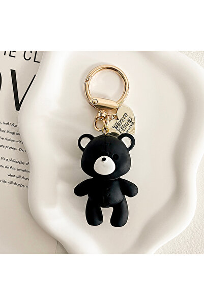 Choice1 black 4 Colors Creative Resin Bear Keychain Alloy Women's Backpack Ca...