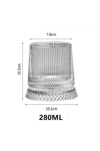 Choice 280ml Red 280ML Rotating Whiskey Glass Creative Crystal Premium Beer C...