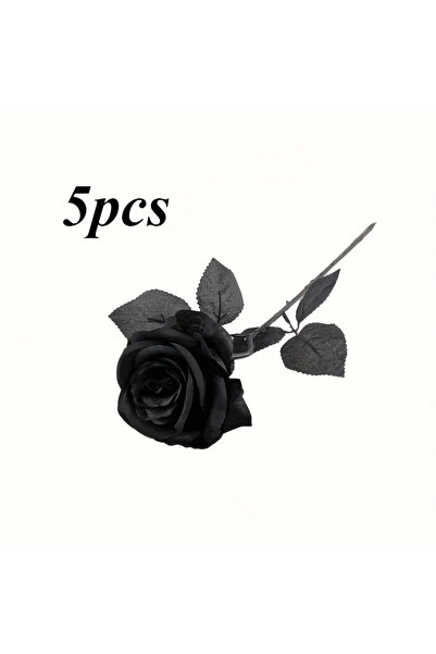 Choice1 5pcs black roses 5/10pcs Artificial Black Roses for Home Decor, Long ...