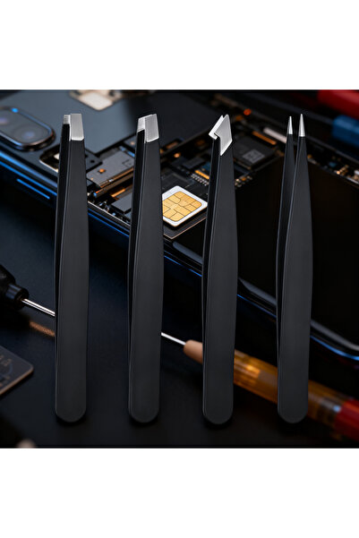Choice3 4PCS Stainless steel tweezers set, suitable for home and laboratory u...