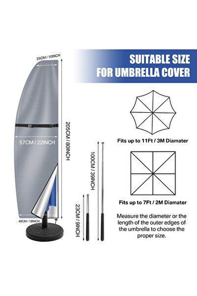 Choice5 Banana 205CM Outdoor Cantilever Umbrella Cover Waterproof Patio Paras...