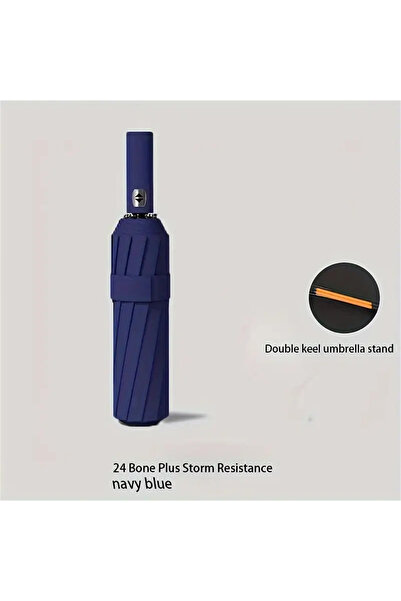 choice2 12K Navy Blue 12 Bone Black Glue Fully Automatic Umbrella With Thick ...