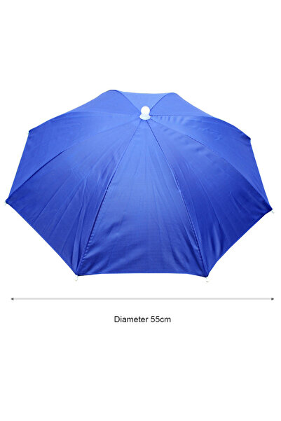 MOJOYCE 55CM Royal Blue Portable Rain Umbrella Hat Foldable Outdoor Fishing S...