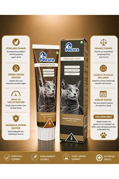 PETCURA Kısır Kediler İçin İkili Macun Seti Malt Paste + Sterilised Paste