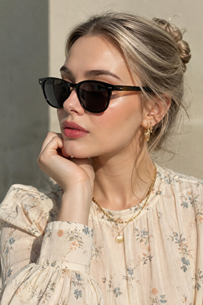 Chunky Frame Polarize Unisex Siyah 2040 Güneş Gözlüğü