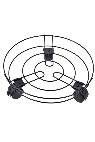 BAMI NETWORK Suport ghiveci flori metalic negru cu roti Ø30x4cm