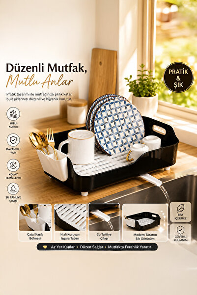 Porsima AKL-060 Lüks Tabaklık Bulaşıklık-Yönlendirilebilir Su Akıtma Kanallı ...
