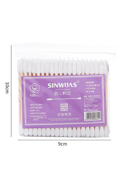 Choice F15 White 100pcs Pack Double Head Cotton Swab Women Makeup Cotton Buds...