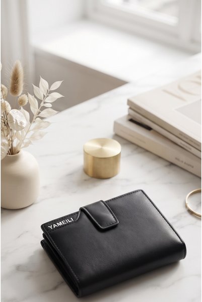 Mazel Design 6633 Multi-Compartment Card Holder, Imported Wallet with Zippered Coin Compartment