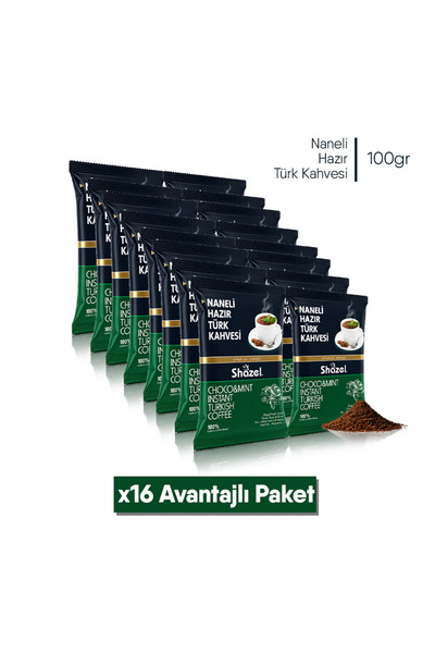 Shazel Naneli Türk Kahvesi | 100 gr | 16'lı Paket