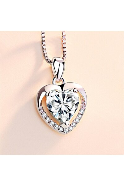 Choice QLX DZ108 W New 925 Sterling Silver Necklace Pendant Heart 5A Zircon f...