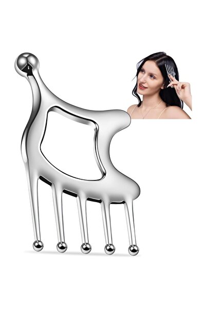 Choice DUTRIEUX Silvery 5 In 1 Scalp Massage Comb Stainless Steel Gua Sha Too...