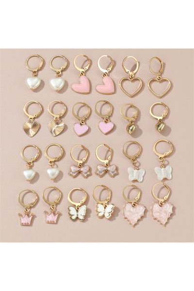 Choice1 YSE299-4 24pcs/Set Earring set new butterfly love flower resin pendan...