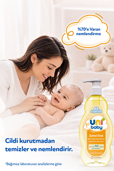 Uni Baby Sensitive Saç ve Vücut Şampuanı 900 ml 3'lü