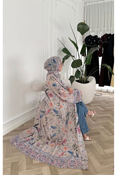 MODA S&S BZLİNE Desenli şal ile takım abaya