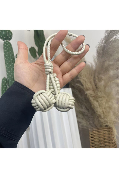 Choice WHITE Delicate Cute Woven Ball Bag Decoration, Fashion Woven Cherry Pe...