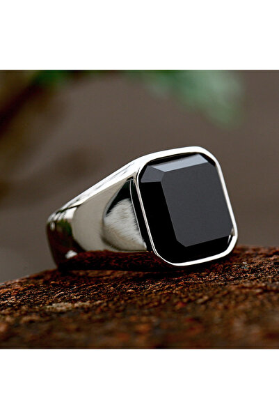 Choice 8 Style A Simple Fashion Stainless Steel With Zircon Black Agate Stone...