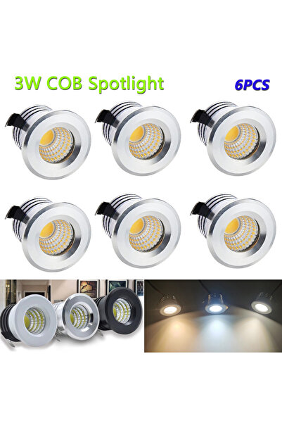Choice Black Shell 6PCS Lamps Warm White 3000K 3W LED Spotlight Ceiling Spot ...