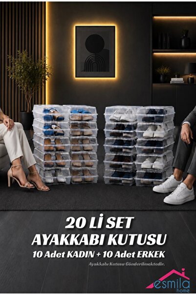Coffee Moni 20 Lİ SET ERKEK KADIN AYAKKABI KUTUSU 10 ADET KADIN 10 ADET ERKEK...
