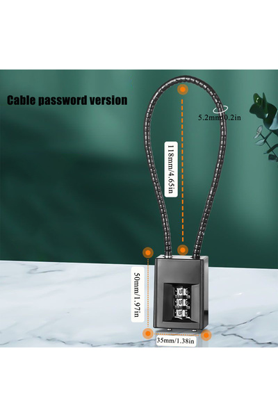 choice2 B 3 Digit Combination Lock,Combination Cable Lock - Scratch-Resistant...