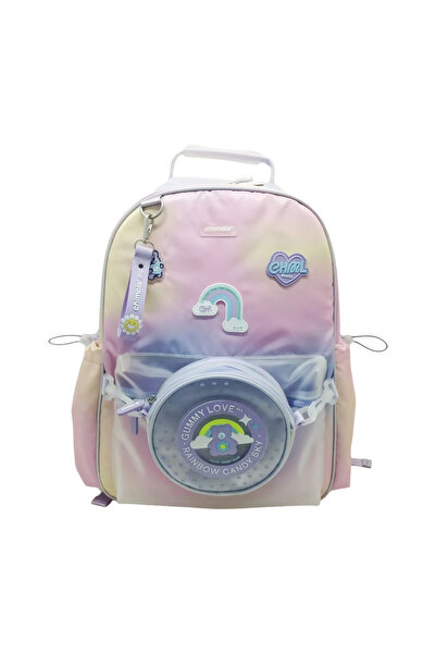 Chimola Rainbow Bear Yellow-Pink Backpack 17"