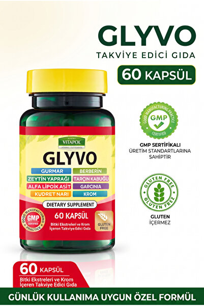 Vitapol Glyvo Berberin,Krom Pikolinat,Tarçın,Garcinia, Bitki Ekstreleri 60 Ka...