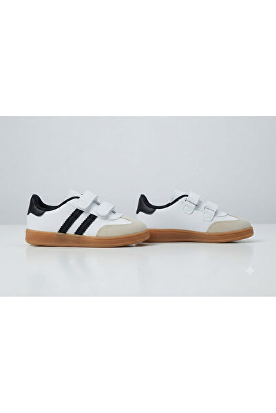 Beyaz-Siyah-çocuk spor ayakkabı unisex çocukayakkabı