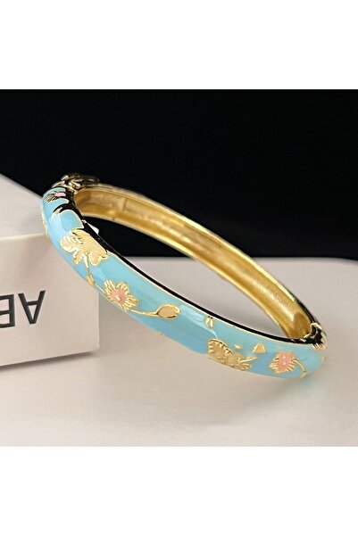 Choice10 58-60mm Light Yellow Color Enamel Chinese Cloisonne Bracelet Double ...
