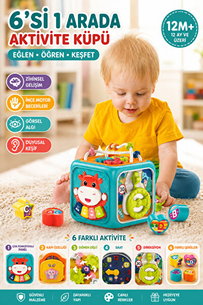 cayenna Işıklı ve Müzikli 6in1 Aktivite Küpü