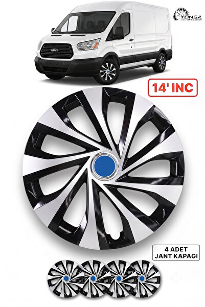 YONGA OTO AKSESUAR FORD TRANSİT Jant Kapağı 14 İnç Kırılmaz 4'lü + 4 Amblem +...