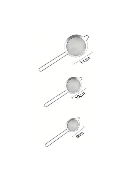 Choice 3pcs 3pcs Stainless Steel Fine Mesh Food Strainer Sifter For Baking Wi...