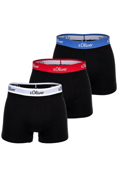 s.Oliver Herren Boxershorts, 3er Pack - Boxerbrief, Baumwoll-Stretch