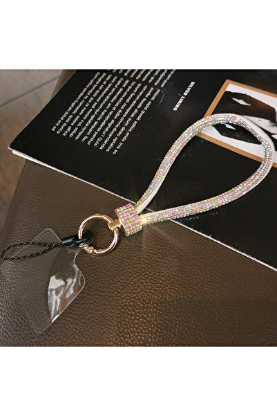 Choice white Shiny Rhinestone Cell Phone charm Lanyard Removable Strap Keycha...