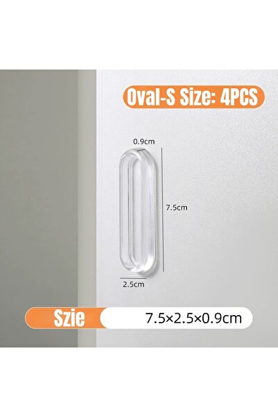 Choice 4PCS Oval-S Size New 4PCS Invisible Self-Adhesive Handle Transparent S...