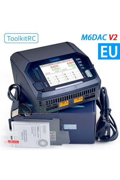 Choice EU M6DAC V2 ToolkitRC M6DAC V2 Charger 1-6S Intelligent Control 2-Chan...
