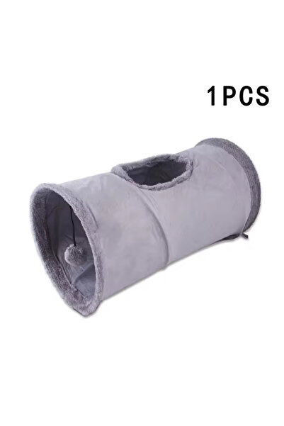 Choice Grey-1pcs Pet Cat Plush Tunnel Foldable Suede Channel Toy for Self Ent...