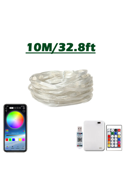 Choice 10m Bluetooth RGBIC LED String with Battery Operated Dreamcolor Smart ...