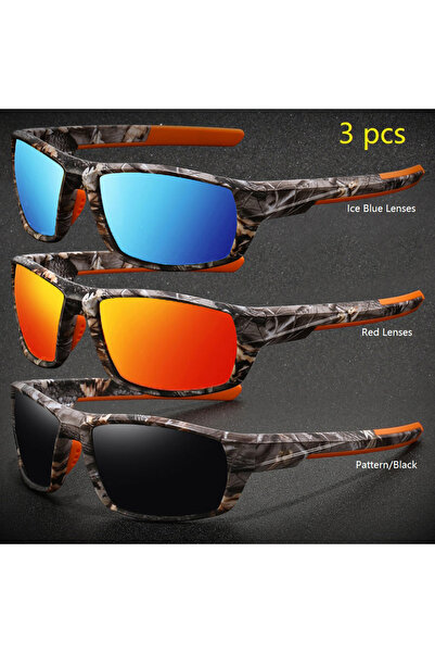 Choice Blue-Red-PatteBlack 3PCS Fashion Camouflage Frame Vintage Fishing Cycl...