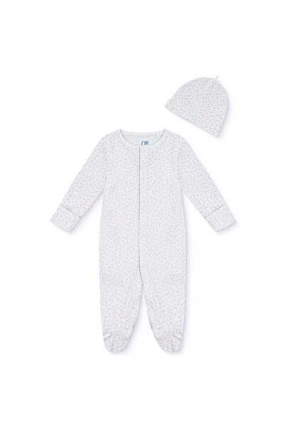 MOTHERCARE Kız Bebek Tulum-Şapka Çıtçıtlı Bisiklet Yaka Long Sleeve Patikli