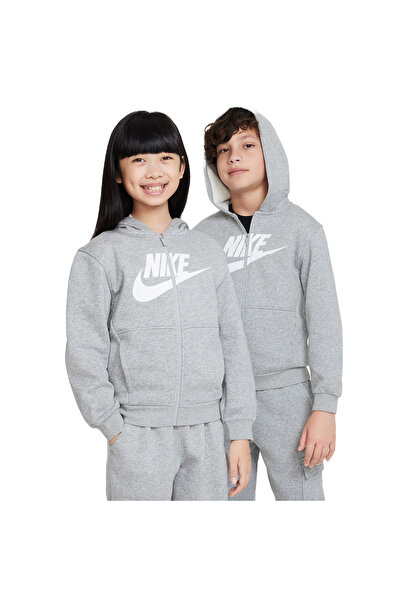 Nike K NSW CLUB FLC HD FZ LS HBR FD2990-063 Γκρι