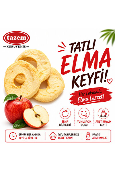 TAZEM KURUYEMİŞ ELMA KURUSU 500 G